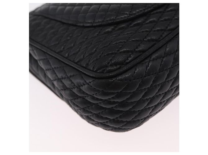 Bolsa de Ombro com Corrente Bally em Couro Preto e Tom Dourado Auth BA16159A - vista 15