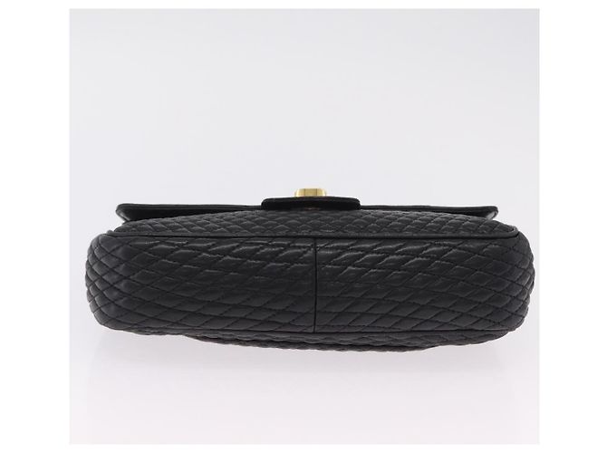 Bolsa de Ombro com Corrente Bally em Couro Preto e Tom Dourado Auth BA16159A - vista 5