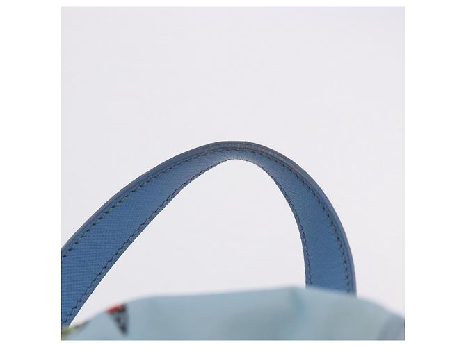 Mochila PRADA Nylon Azul Claro Plata Auth 200461 - vista 15