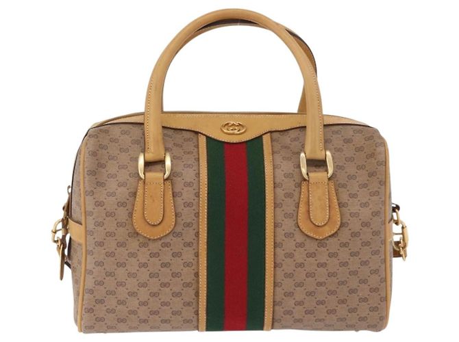 Borsa a mano GUCCI Micro GG Web Sherry Line PVC 2way Beige 002 58 4422 Auth mr2994 - vista 13