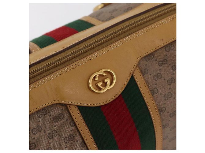 Borsa a mano GUCCI Micro GG Web Sherry Line PVC 2way Beige 002 58 4422 Auth mr2994 - vista 26