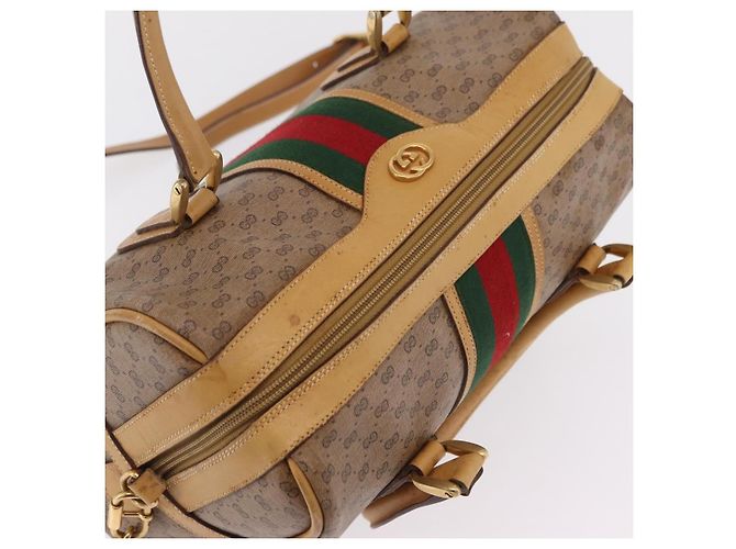 Borsa a mano GUCCI Micro GG Web Sherry Line PVC 2way Beige 002 58 4422 Auth mr2994 - vista 8