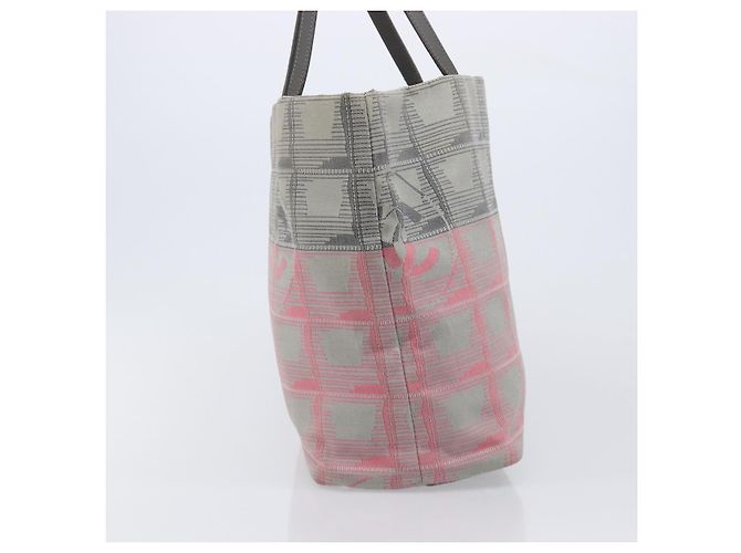 CHANEL New Travel Line Tote Bag aus Canvas Grau Silber CC Auth bs37392A Braun - Ansicht 4