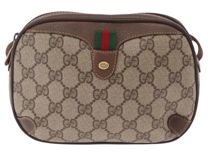 Borsa GUCCI GG Supreme Web Sherry Line PVC Beige Oro 89 02 066 Auth ka6349 D'oro - vista 13