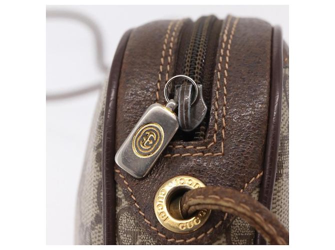 Borsa GUCCI GG Supreme Web Sherry Line PVC Beige Oro 89 02 066 Auth ka6349 D'oro - vista 18