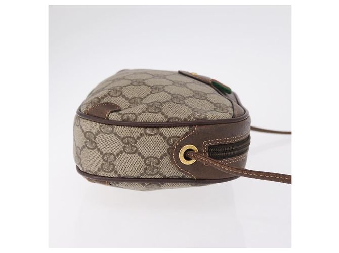 Borsa GUCCI GG Supreme Web Sherry Line PVC Beige Oro 89 02 066 Auth ka6349 D'oro - vista 3