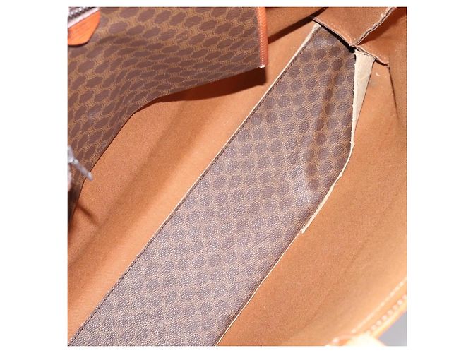 Céline Borsa Tote CELINE Macadam Canvas PVC Pelle Brown Gold Auth ep16157 Marrone D'oro - vista 11