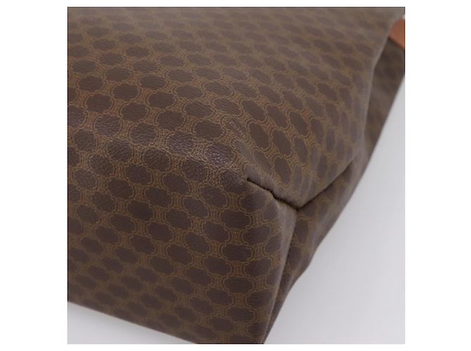 Céline Borsa Tote CELINE Macadam Canvas PVC Pelle Brown Gold Auth ep16157 Marrone D'oro - vista 14
