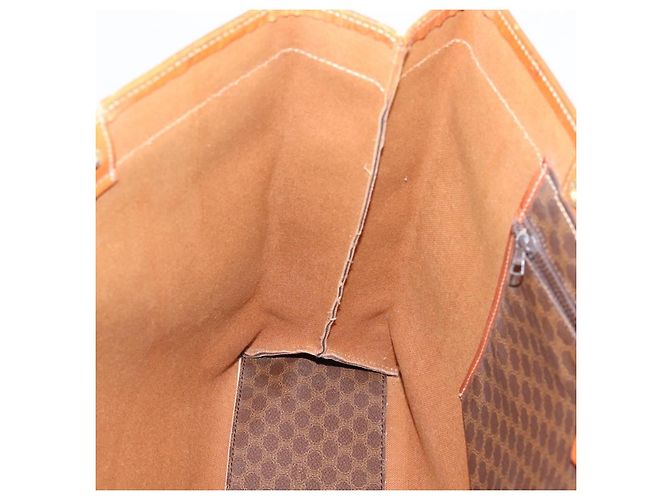 Céline Borsa Tote CELINE Macadam Canvas PVC Pelle Brown Gold Auth ep16157 Marrone D'oro - vista 20