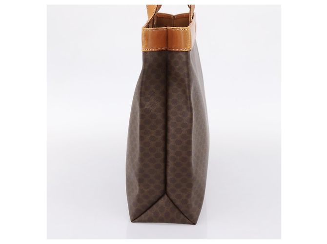 Céline Borsa Tote CELINE Macadam Canvas PVC Pelle Brown Gold Auth ep16157 Marrone D'oro - vista 3