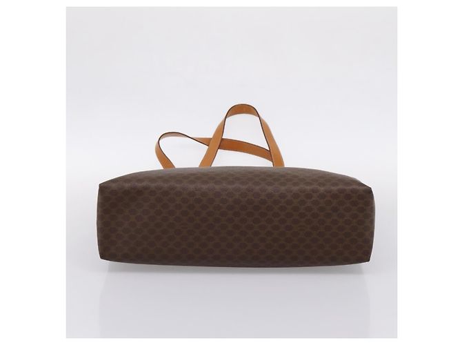 Céline Borsa Tote CELINE Macadam Canvas PVC Pelle Brown Gold Auth ep16157 Marrone D'oro - vista 5