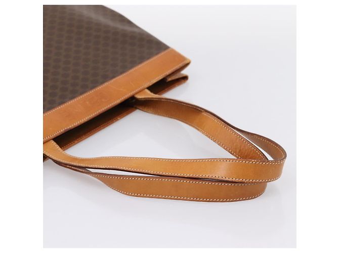 Céline Borsa Tote CELINE Macadam Canvas PVC Pelle Brown Gold Auth ep16157 Marrone D'oro - vista 7