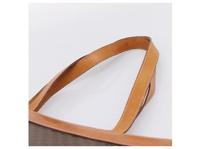 Céline Borsa Tote CELINE Macadam Canvas PVC Pelle Brown Gold Auth ep16157 Marrone D'oro - vista 8