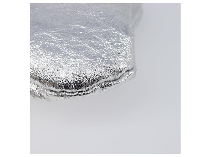 BALENCIAGA Cloudcoin Shoulder Pouch in pelle argento 618915 Auth 205922V - vista 14