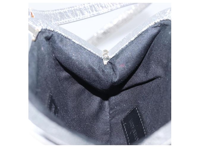 BALENCIAGA Cloudcoin Shoulder Pouch in pelle argento 618915 Auth 205922V - vista 21