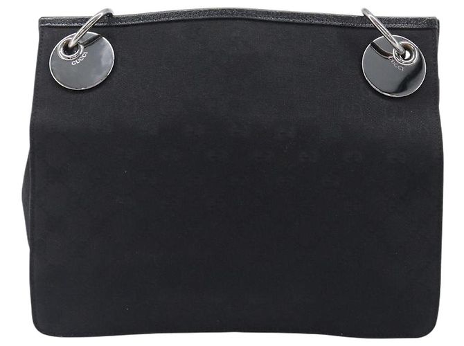 GUCCI GG Canvas Schultertasche Schwarz Silber 120841 Auth 204749A - Ansicht 13