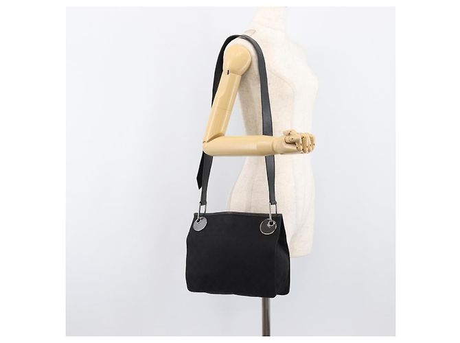 GUCCI GG Canvas Schultertasche Schwarz Silber 120841 Auth 204749A - Ansicht 24