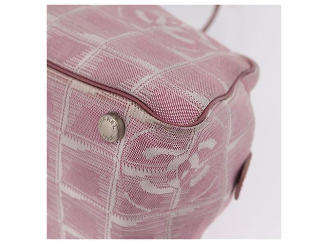 Borsa a mano CHANEL New Travel Line Nylon Rosa Argento CC Auth bs37194 - vista 16
