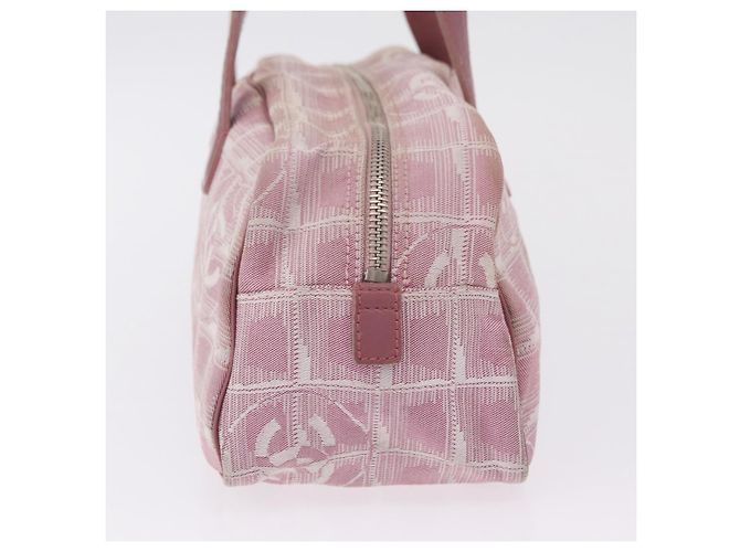 Borsa a mano CHANEL New Travel Line Nylon Rosa Argento CC Auth bs37194 - vista 3