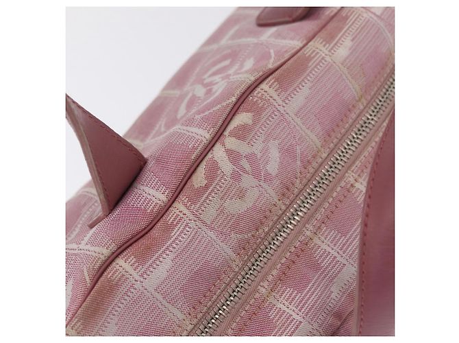 Borsa a mano CHANEL New Travel Line Nylon Rosa Argento CC Auth bs37194 - vista 7
