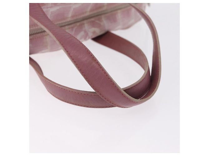 Borsa a mano CHANEL New Travel Line Nylon Rosa Argento CC Auth bs37194 - vista 8