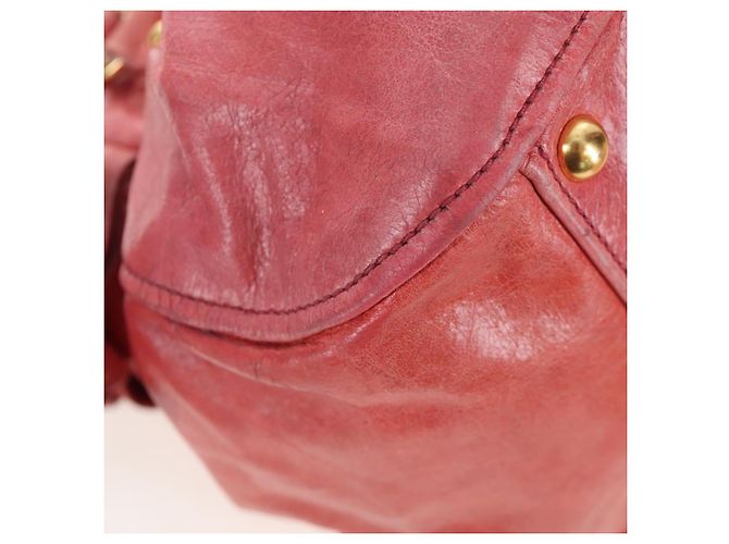 Borsa a mano Miu Miu con fiocco laterale in pelle 2way Pink Gold Auth am12586V Rosa D'oro - vista 18