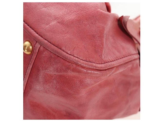 Borsa a mano Miu Miu con fiocco laterale in pelle 2way Pink Gold Auth am12586V Rosa D'oro - vista 19