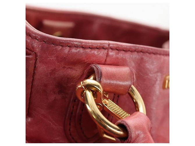 Borsa a mano Miu Miu con fiocco laterale in pelle 2way Pink Gold Auth am12586V Rosa D'oro - vista 24