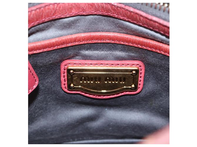 Borsa a mano Miu Miu con fiocco laterale in pelle 2way Pink Gold Auth am12586V Rosa D'oro - vista 25