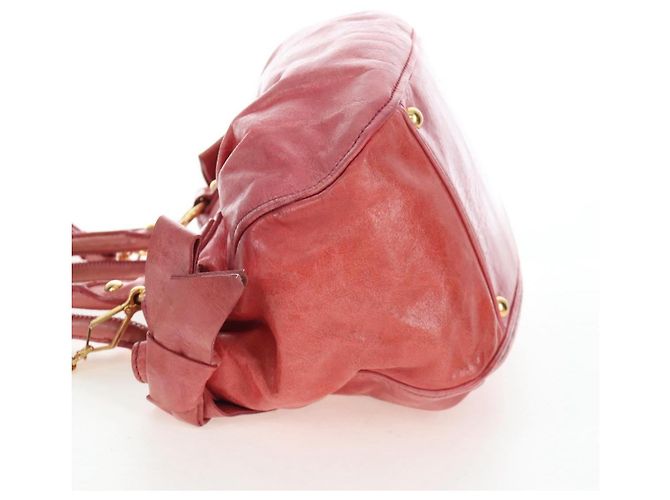 Borsa a mano Miu Miu con fiocco laterale in pelle 2way Pink Gold Auth am12586V Rosa D'oro - vista 3