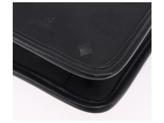 Borsa a Tracolla MCM Vicetos PVC Pelle Nero Tono Oro Auth 203593 - vista 16