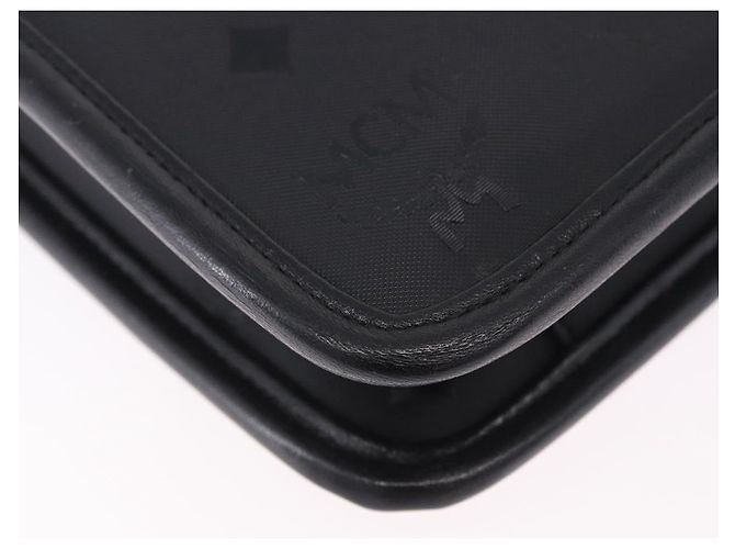 Borsa a Tracolla MCM Vicetos PVC Pelle Nero Tono Oro Auth 203593 - vista 17