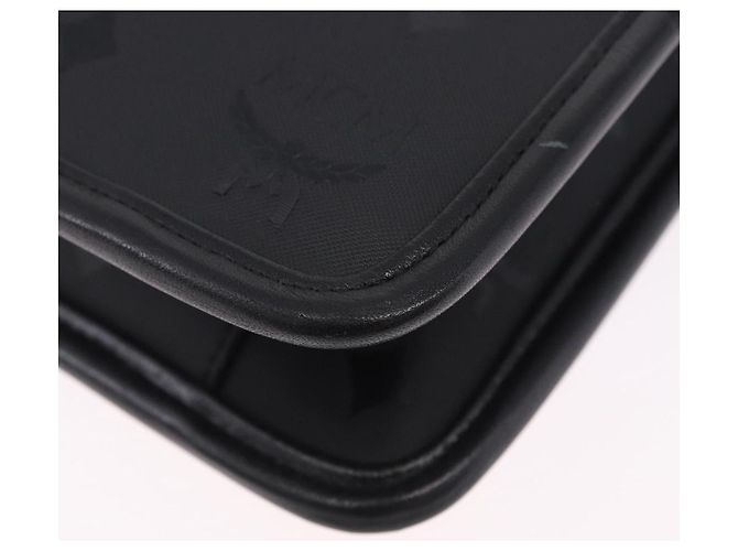 Borsa a Tracolla MCM Vicetos PVC Pelle Nero Tono Oro Auth 203593 - vista 18