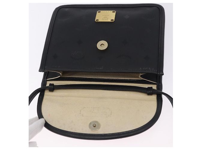 Borsa a Tracolla MCM Vicetos PVC Pelle Nero Tono Oro Auth 203593 - vista 19