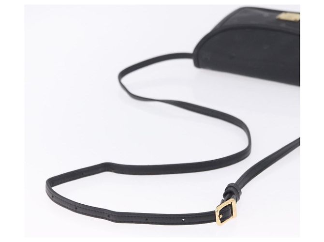 Borsa a Tracolla MCM Vicetos PVC Pelle Nero Tono Oro Auth 203593 - vista 7