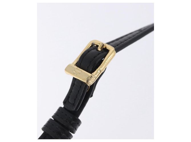 Borsa a Tracolla MCM Vicetos PVC Pelle Nero Tono Oro Auth 203593 - vista 9
