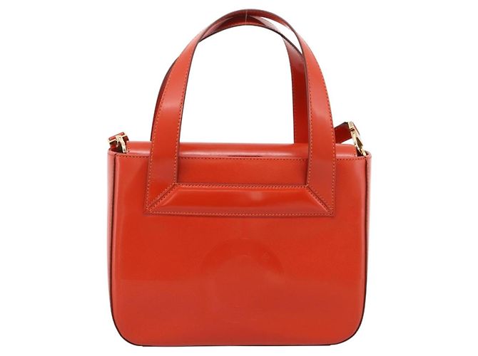 Céline CELINE Handtasche aus Leder 2way Orange Gold Auth ka6317A Golden - Ansicht 13