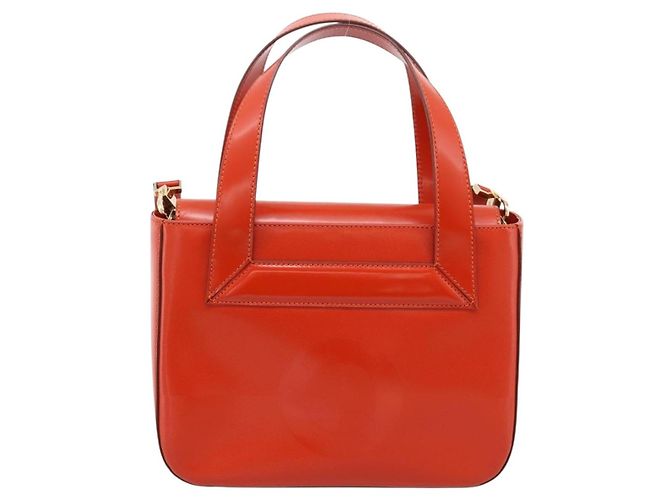 Céline CELINE Handtasche aus Leder 2way Orange Gold Auth ka6317A Golden - Ansicht 2