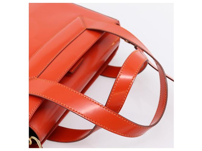 Céline CELINE Handtasche aus Leder 2way Orange Gold Auth ka6317A Golden - Ansicht 7