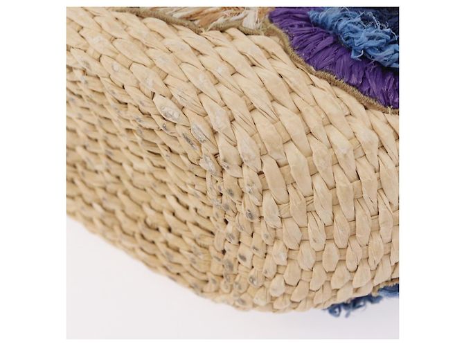 Miu Miu Hand Bag Raffia Beige Gold Auth 206081V Golden - view 18