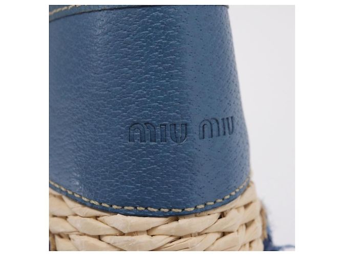 Miu Miu Hand Bag Raffia Beige Gold Auth 206081V Golden - view 19