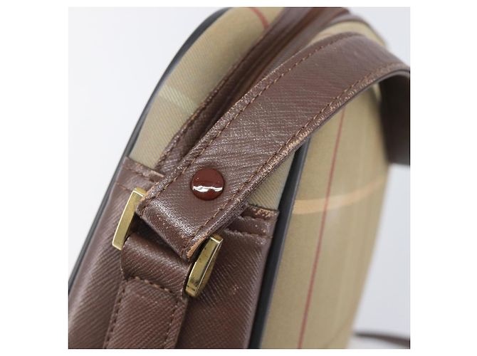 Borsa a tracolla Burberrys Nova Check Canvas Beige Gold Auth ep15843 D'oro - vista 11