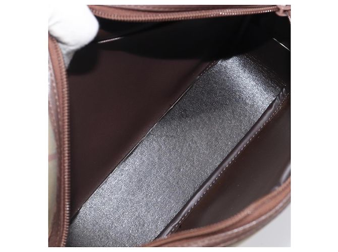 Borsa a tracolla Burberrys Nova Check Canvas Beige Gold Auth ep15843 D'oro - vista 12