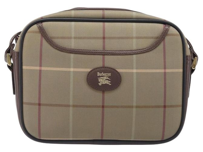 Borsa a tracolla Burberrys Nova Check Canvas Beige Gold Auth ep15843 D'oro - vista 13