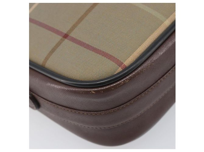 Borsa a tracolla Burberrys Nova Check Canvas Beige Gold Auth ep15843 D'oro - vista 16
