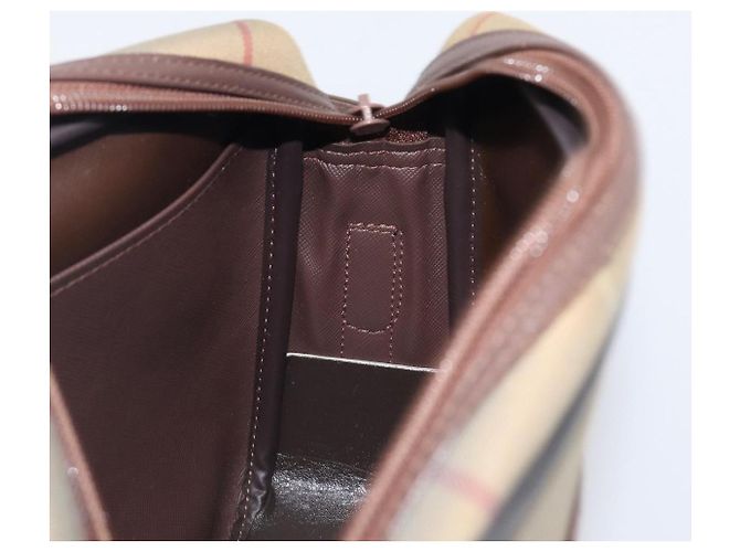 Borsa a tracolla Burberrys Nova Check Canvas Beige Gold Auth ep15843 D'oro - vista 20