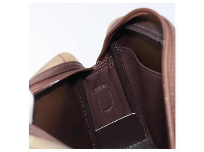 Borsa a tracolla Burberrys Nova Check Canvas Beige Gold Auth ep15843 D'oro - vista 21