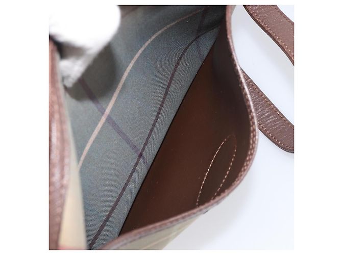 Borsa a tracolla Burberrys Nova Check Canvas Beige Gold Auth ep15843 D'oro - vista 23