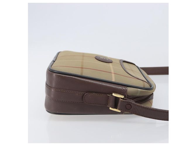 Borsa a tracolla Burberrys Nova Check Canvas Beige Gold Auth ep15843 D'oro - vista 3