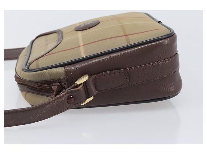 Borsa a tracolla Burberrys Nova Check Canvas Beige Gold Auth ep15843 D'oro - vista 4